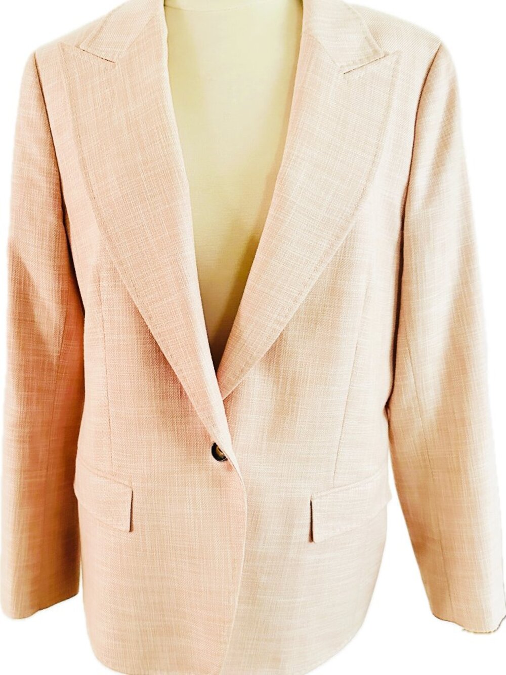 Lafayette 148 NY Womens Italian Fabric Lapel Soft Pink Blazer Jacket, Size 12